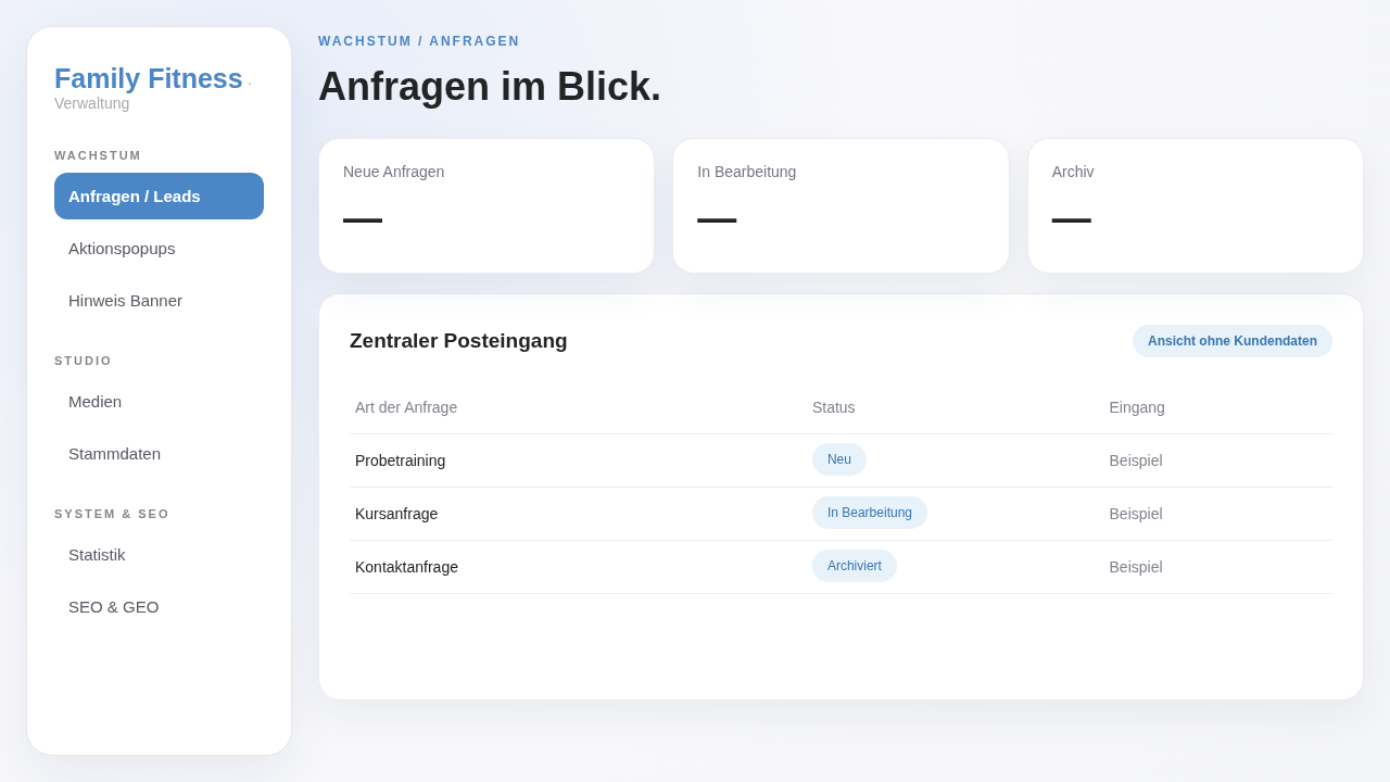 Verwaltung: Anfragen